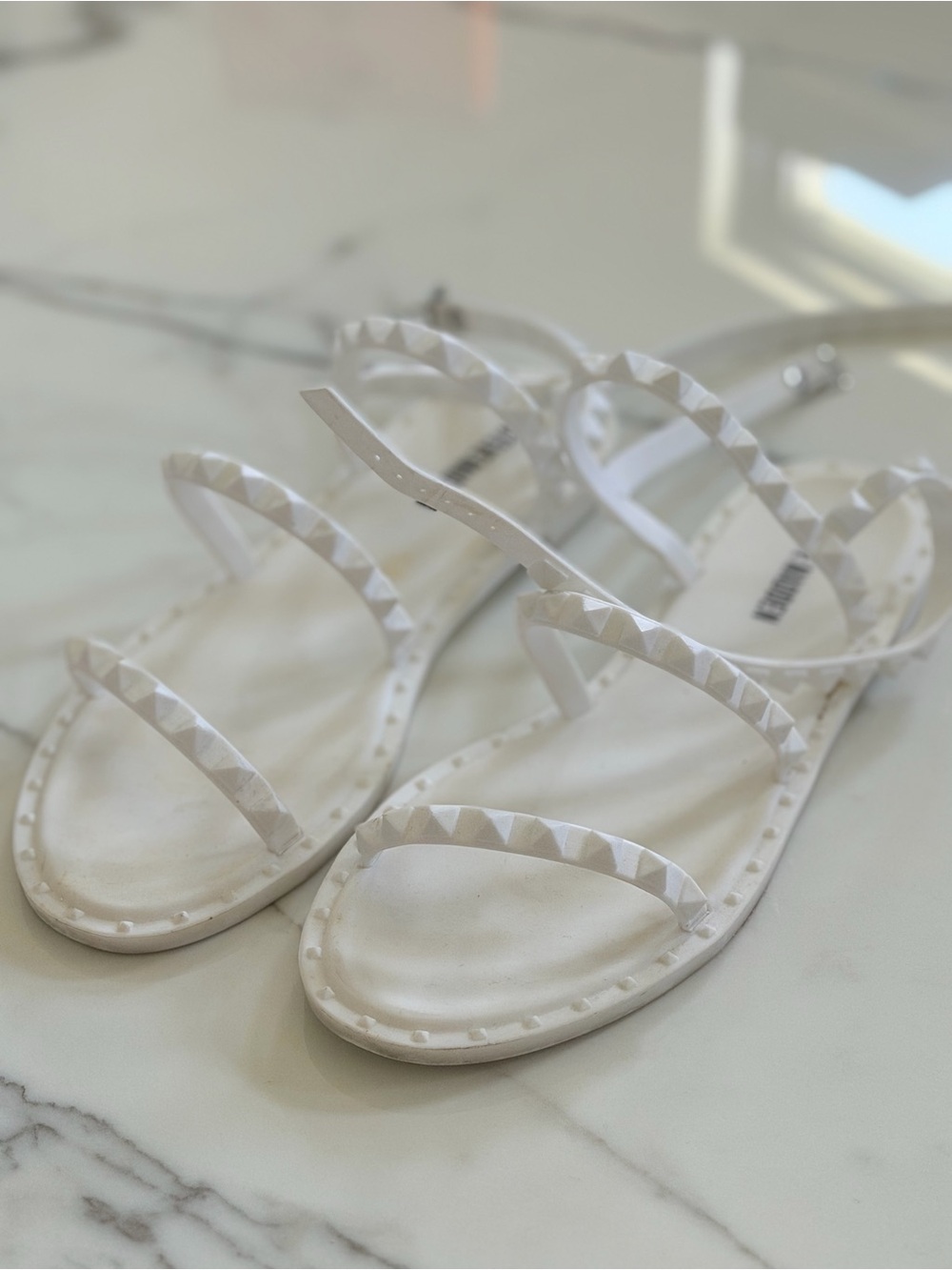 Steve Madden White Jelly Strappy Women's Sandals